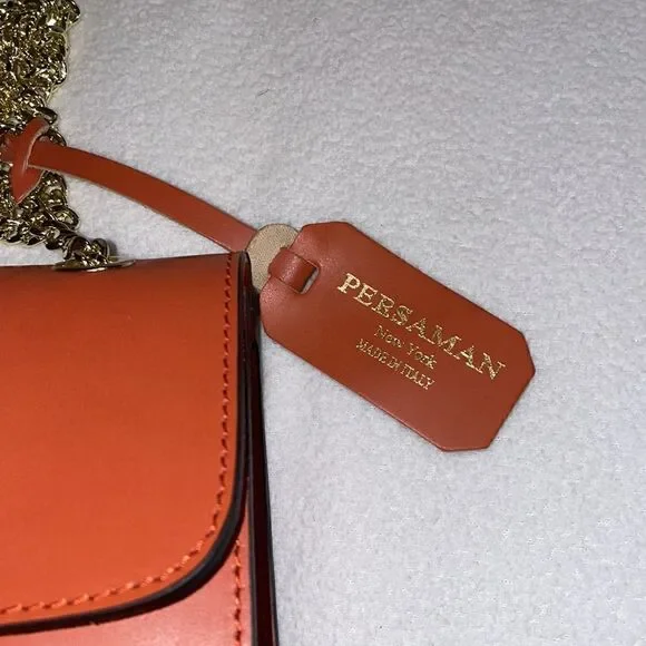 Persaman Gold/Orange crossbody bag studded